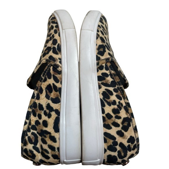 Steve Madden Womens 7.5 Safary Sneakers Leopard Print Slip On Flat Shoes - Picture 7 of 10